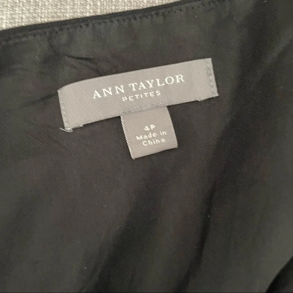 Ann Taylor Pleated Detail Black Skirt